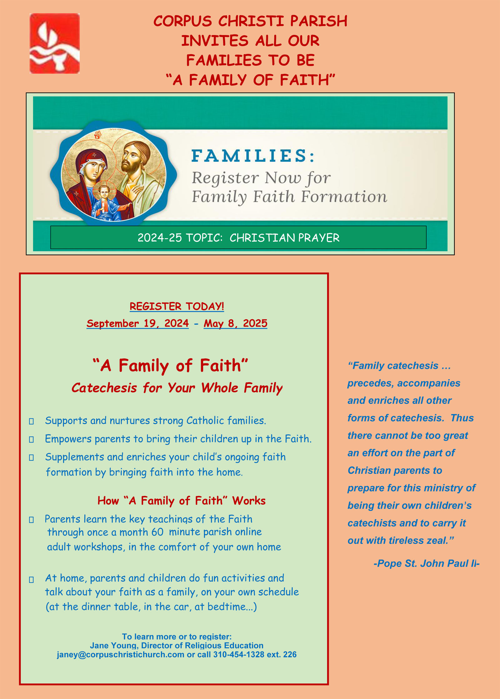 Flier Year IV A Family of Faith